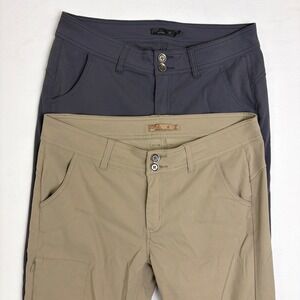 2 Prana Halle Hiking Pants Bundle Womens 10 Regular Grey Tan Zion Roll Up Gorp